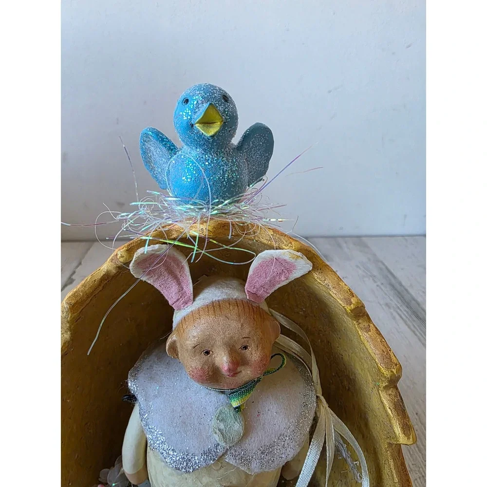 larkspur silvestri tweedle beau Easter egg bird glitter statue figurine spring‎